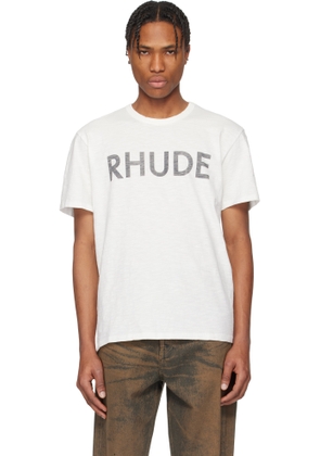 Rhude White 'Rhude' Logo Slub T-shirt