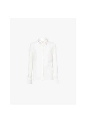 Womens Huishan Zhang Ondine Embellished-Collar Cotton Shirt