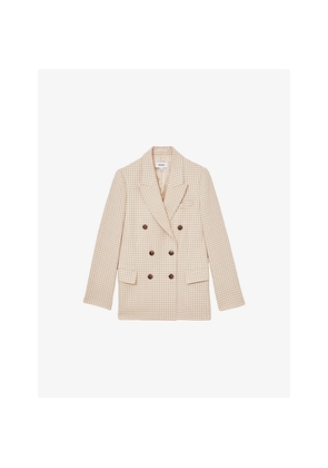 Womens Reiss Bella Checked Woven Blazer