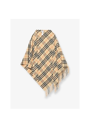 Womens Burberry Check Wool-Cashmere Cape