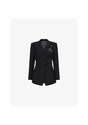 Womens Huishan Zhang Kieran Floral-Embellished Woven Jacket
