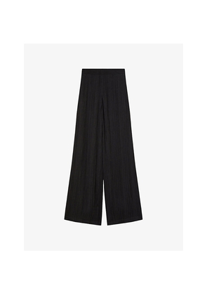 Womens Joseph Mawn Wide-Leg Mid-Rise Viscose and Silk-Blend Trousers