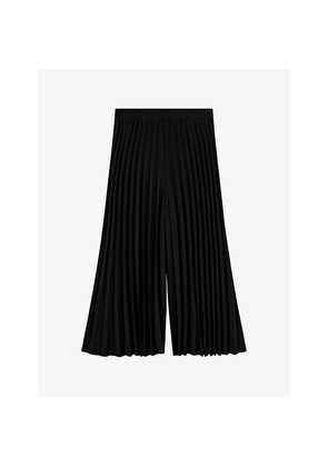 Womens Joseph Anvers Pleated Wide-Leg High-Rise Crepe Trousers