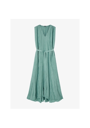 Womens Joseph Martini Crinkled-Texture Silk-Habotai Maxi Dress