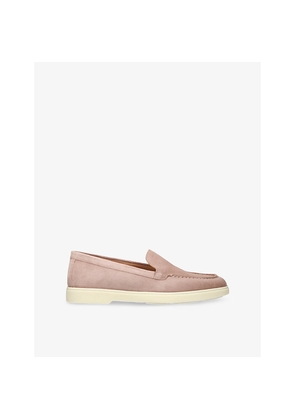 Womens Santoni Almond-Toe Suede Loafers