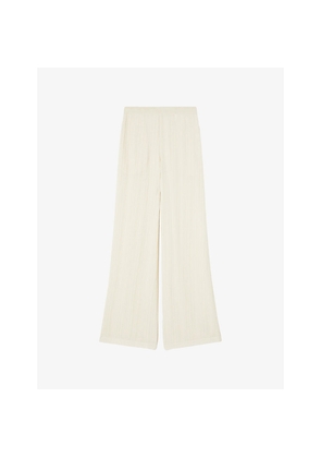 Womens Joseph Mawn Wide-Leg Mid-Rise Viscose and Silk-Blend Trousers