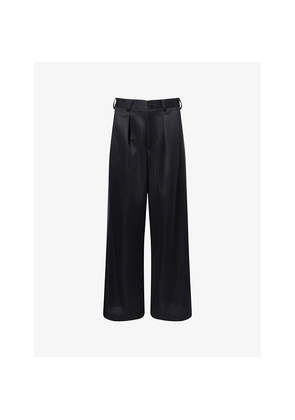 Womens Shiro Sakai Panelled Wide-Leg Relaxed-Fit Knitted Trousers