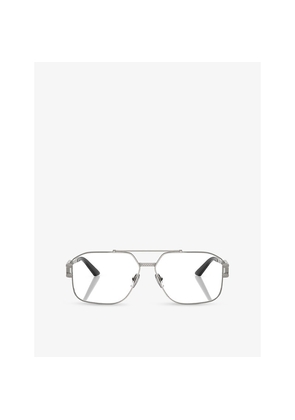 Womens Versace 0Ve1302 Rectangle Clear Metal Glasses