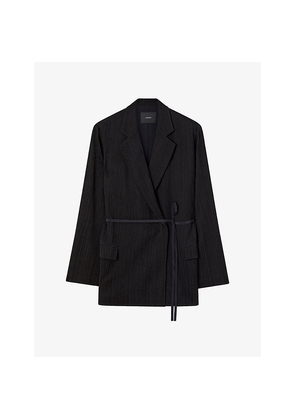 Womens Joseph Amelot Pleated-Texture Viscose and Silk-Blend Blazer