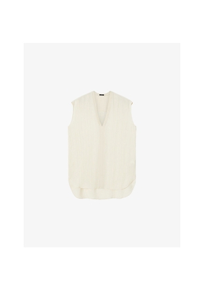 Womens Joseph Lucien Pleated-Texture Viscose and Silk-Blend Top