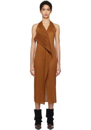 PLEATS PLEASE ISSEY MIYAKE Brown Monthly Colors November Maxi Dress