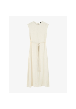 Womens Joseph Garnier Pleated-Texture Viscose and Silk-Blend Midi Dress