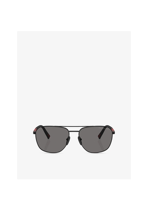 Prada Linea Rossa Ps 54Zs Aviator-Frame Metal Sunglasses