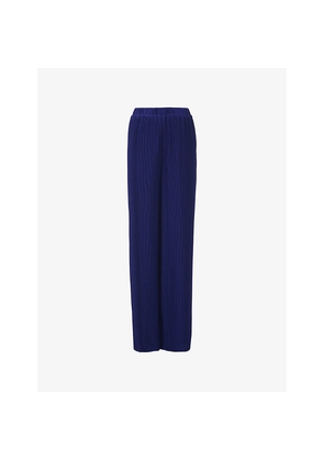 Womens Leem Wide-Leg Plisse Woven Trousers