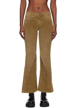 R13 Khaki Joan Kick Flare Jeans