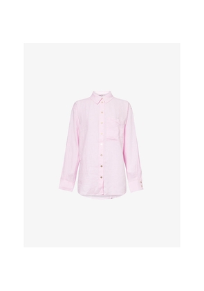 Womens Heidi Klein Baie De Cassis Beach Curved-Hem Linen Shirt