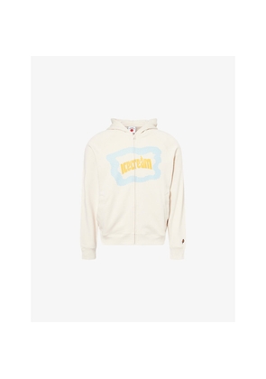 Mens Icecream Block Logo Raglan-Sleeves Cotton-Jersey Hoody