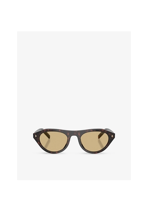Prada Pr B15S Oval-Frame Acetate Sunglasses