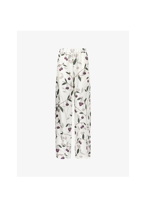 Womens Stella Mccartney Cherry-Print Wide-Leg Silk Trousers