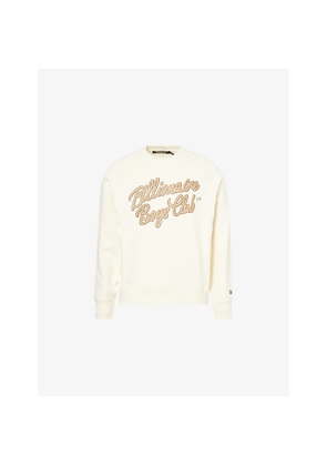 Mens Billionaire Boys Club Script Logo Crewneck Cotton-Jersey Sweatshirt