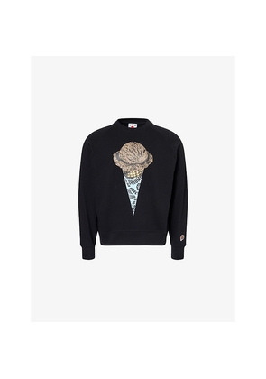 Mens Icecream Cone Crewneck Cotton-Jersey Sweatshirt