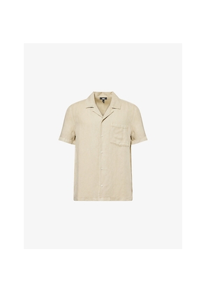Mens Paige Albro Short-Sleeve Linen-Blend Shirt