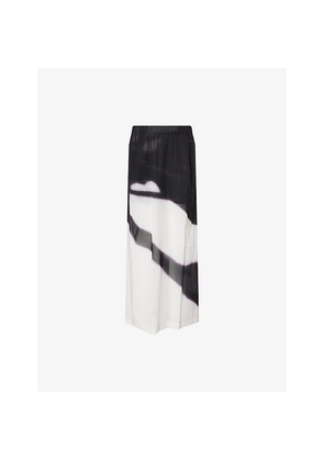 Womens Issey Miyake Shadow Study Split-Back Cotton-Poplin Midi Skirt