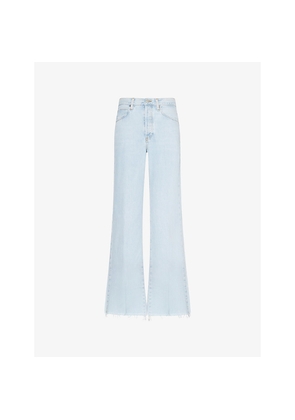Womens Frame Lax Flared-Leg Mid-Rise Jeans