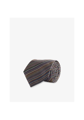 Mens Paul Smith Striped Wide-Blade Silk Tie