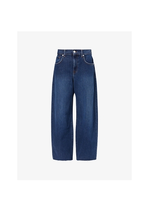 Womens 7 For All Mankind Bonnie Curvilinear Wide-Leg Stretch-Denim Jeans