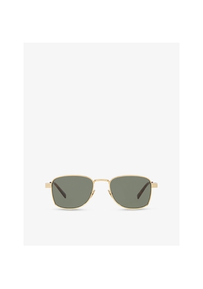 Womens Saint Laurent Sl 741 Rectangular-Frame Metal Sunglasses