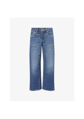 Womens 7 For All Mankind Alexa Cropped Crop-Leg Stretch-Denim Blend Jeans