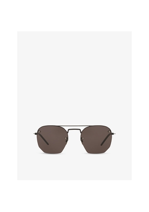 Womens Saint Laurent Sl 422 Round-Frame Metal Sunglasses