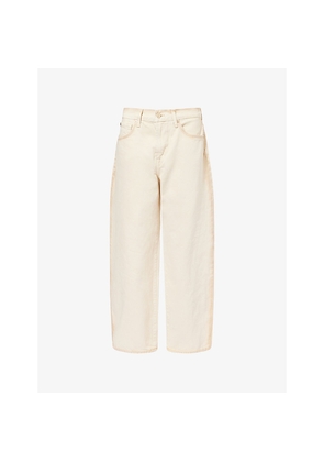 Womens 7 For All Mankind Bonnie Curvilinear Wide-Leg Stretch-Denim Jeans