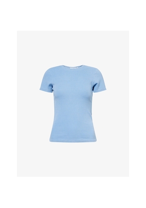 Womens Good American Jeanius Ribbed Stretch-Cotton T-Shirt