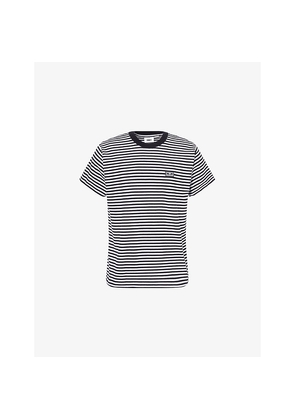 Mens Obey Established Works Eyes Striped Cotton-Jersey T-Shirt