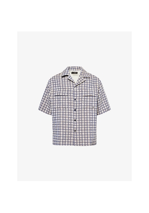 Mens Amiri Bouclé Short-Sleeve Woven Camp Shirt