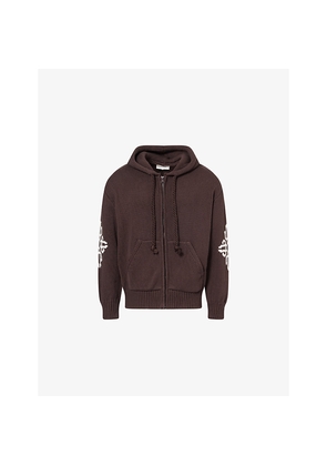 Mens The Couture Club Chunky Emblem Two-Slip-Pockets Cotton-Knit Hoody