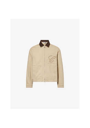 Mens The Couture Club Embroidered Contrast-Collar Cotton-Twill Jacket