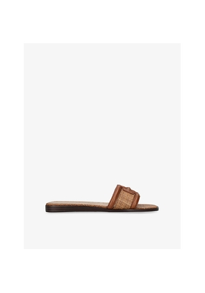 Womens Sam Edelman Irina Branded-Strap Leather and Woven Sandals