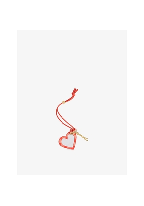 Ganni Bou Heart Mirror Leather-Blend Charm
