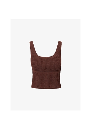 Womens Represent Micro Seersucker Stretch-Woven Cami Top