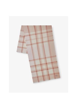 Womens Mulberry Mega Check-Print Wool and Cashmere Scarf