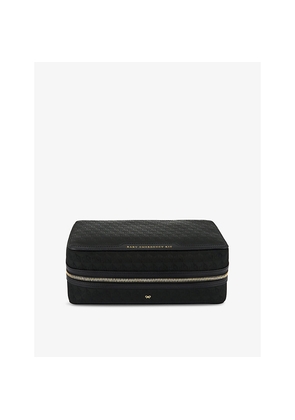 Womens Anya Hindmarch Baby Emergency Logo-Jacquard Leather and Woven Kit