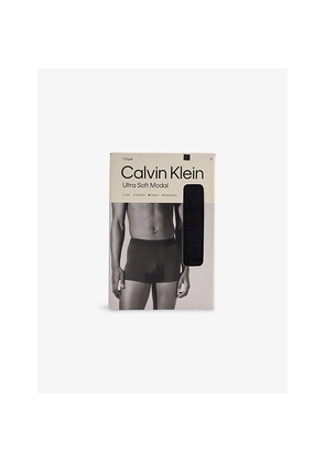 Mens Calvin Klein Ultra-Soft Branded-Waistband Stretch-Jersey Trunk
