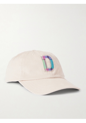 Drake's - Logo-Appliquéd Cotton-Corduroy Baseball Cap - Men - Neutrals