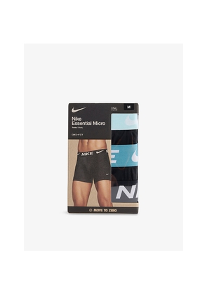 Mens Nike Mid-Rise Branded-Waistband Pack Of Three Stretch-Jersey Trunks