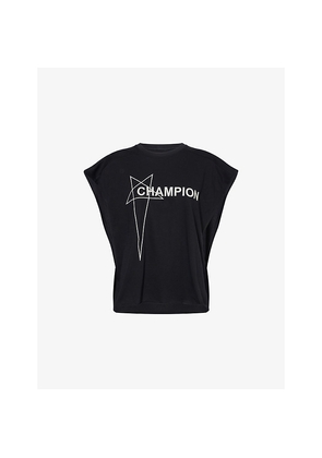 Womens Rick Owens x Champion Tatlin Logo-Embroidery Cotton-Jersey T-Shirt