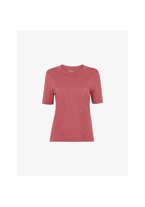 Womens Whistles Rosa Double-Trim Regular-Fit Cotton T-Shirt