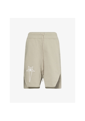 Womens Rick Owens x Champion Beveled Logo-Embroidery Cotton-Jersey Shorts